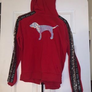 PINK Red Sparkling sweatsuit